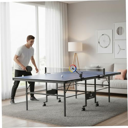 Table Tennis Trainer - Adjustable Solo Practice Device with Colorful Spinning Wheel for Topspin & Stroke Training Fits Standard Tables