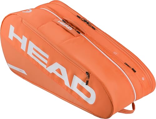 HEAD Tour Racquet Bag L (9R) Tennis Bag - Holds Up to 9 Racquets, CCT+ Climate Control Technology, 2 Main Compartments, Shoe Pocket & Backpack Carry System - color: Orange