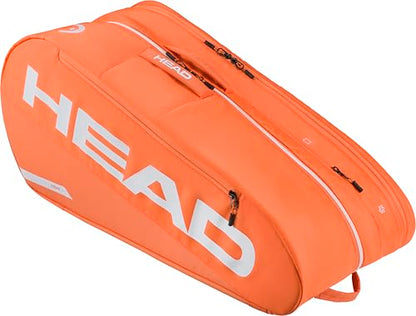 HEAD Tour Racquet Bag L (9R) Tennis Bag - Holds Up to 9 Racquets, CCT+ Climate Control Technology, 2 Main Compartments, Shoe Pocket & Backpack Carry System - color: Orange