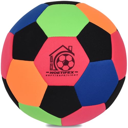 Size 4 Soft Fabric Soccer Ball Safe Silent Indoor Ball for Youth, Lightweight House Training Ball for Dribbling & Juggling at Home(Deflated) - color: Power Red