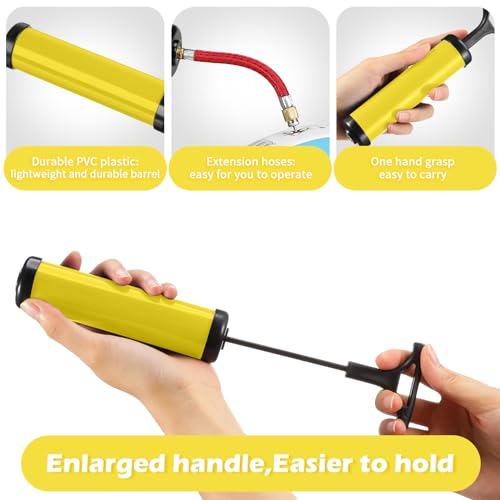 Chumia 8 Sets Ball Pumps Air Pump Bulk for Balls with Needle, Nozzle, Extension Hose Sports Ball Tool for Soccer Basketball Football Volleyball - color: Black, Yellow