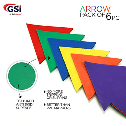 GSi Spot Markers – Non-Slip Non-Toxic Poly Spots – Floor Markers for PE, Sports & Classroom Activities - size: 4.⁠ ⁠Arrow