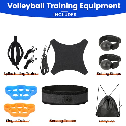 Davllin Volleyball Training Equipment Aid,Premium Volleyball Rebounder Trainer Kit,Solo Practice Trainer for Serving Setting Spiking and Arm Swing,Volleyball Gifts for Teen Girls & Boys - style: 11-in-1 Update