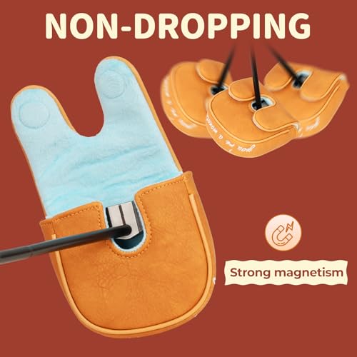 Funny Golf Club Head Cover Driver Headcover Fairway Wood Headcover Hybrid Club Head Cover Brown Monster Cookie - style: DF3 Mallet Putter