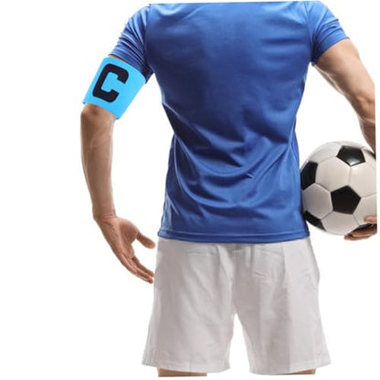 Toddmomy Team Leaders Arm Sign Soccer Captain Armband Football Bands Elastic Soccer Captain Arm Bands Adjustable Rugby Basketball Player for Adult Youth Blue