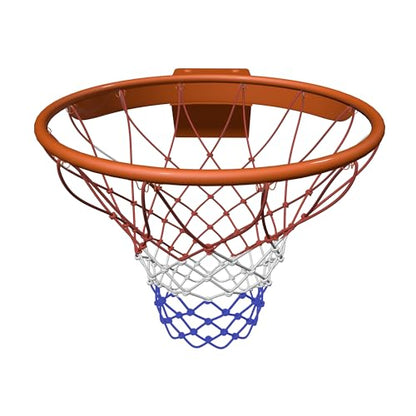 THUNDERBAY 18 inch Standard Double Spring Flex Reinforced Wall Mounted Basketball Rim, Two Nylon Nets Include One Nightlight Basketball Net - style: Basketball Rim with Protective Plate