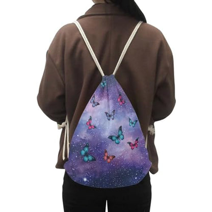 Mumeson Galaxy Butterfly Shoulder Bag - Backpack Gym Bag with Strap - color: Galaxy Butterfly