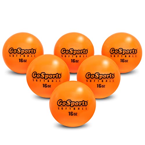 GoSports Weighted Training Balls - Choose Baseball or Softball - Hitting & Pitching Training for All Skill Levels - Improve Power and Mechanics - color: Softball 6 Pack - Orange