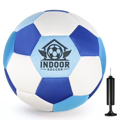 UBeesize Indoor Soccer Ball Size 4, Silent Soft Foam Soccer Ball for Indoor Training, Lightweight House Soccer Ball for Practice, Ball Control, Juggling and Skills Training (Deflated)