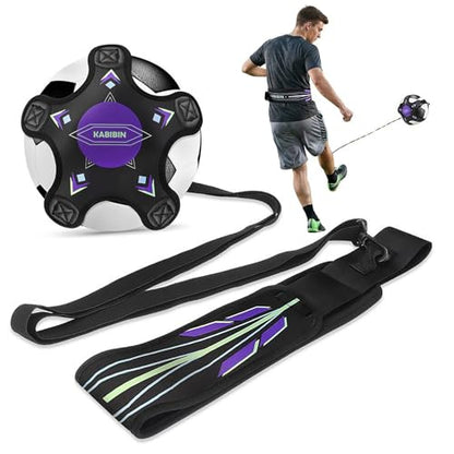 Soccer Ball/Volleyball Training Equipment, Solo Soccer Kick Trainer for Kids Adults, Soccer Practice Aid Bungee Waist Belt