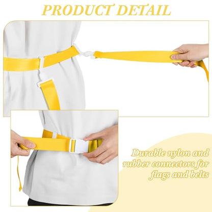 Peryiter 2/12/24/36 Player Flag Football Belt, Adjustable Football Belts and Flags for Kids Youth Adult Sport Team Training - color: Yellow,fluorescent Green