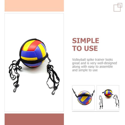 Totority 1set Portable Volleyball Spike Trainer Volleyball Practice Strap for Hitting Serving Setting Skills Enhancement for Boys and Girls Beginners