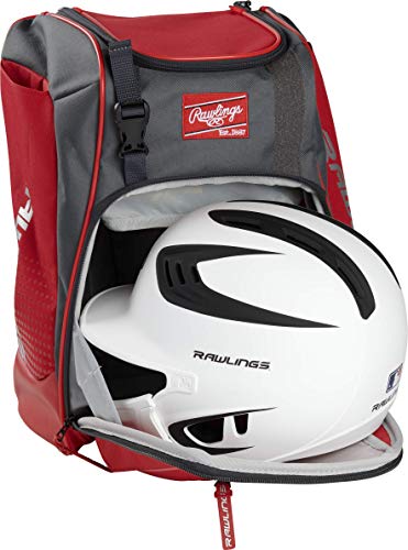 Rawlings | FRANCHISE Backpack Equipment Bag | Baseball/Softball | Rec/Travel | Multiple Styles - color: Scarlet Red