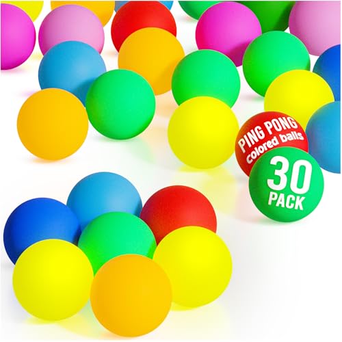 D-Xam Colored Ping Pong Balls Table Tennis Ball for Games Arts Pong Balls Pack of 50, 30 and More for Party Pets School Activities Christmas Halloween Must Have for Teachers Kids Teens Adults - size: 30 Pack