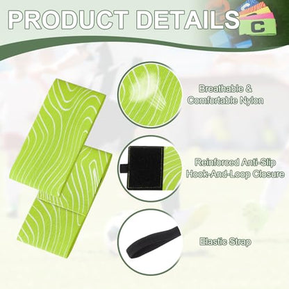 Captain Arm Bands for Soccer, Soccer Captain Armband, Elastic Protective Arm Badge Adjustable Player - color: Fluorescent Green