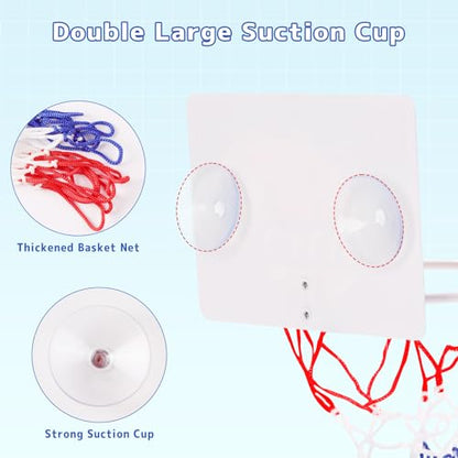 CYFIE Basketball Hoop Toddler, Bathtub Bath Toys for Office Desk Bathroom Slam Dunk Games, Suction Cup Basketball Hoop for Kids Girls Boys - color: Mini Basketball Hoop