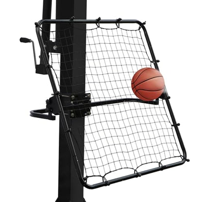 Basketball Rebounder, 40"x40" Multi-Sport Training Rebound Net Adjustable Passback Net Setup on Poles, Ball Return System Suit for Basketball Volleyball Tennis Pickleball Baseball Practice