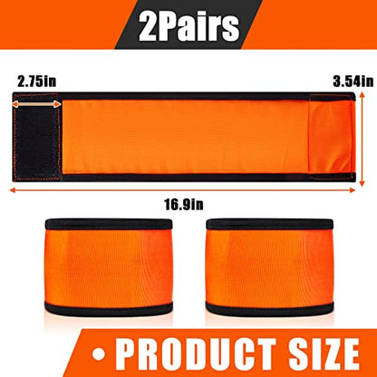 Taiyin 4 Pcs Ice Hockey Referee Arm Bands Orange Elastic Armband for Distinguish with Linesman