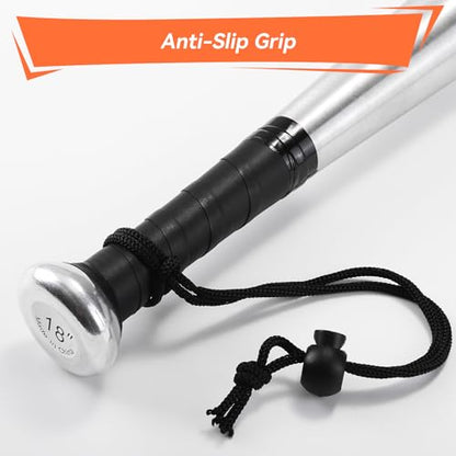 KRUI Aluminum Baseball Bat, 18 Inch Self Defense Bat, Lightweight Bat for Tire Checker, Fish, Keeps in Home, Car, Backpack for Self Defense - color: silver