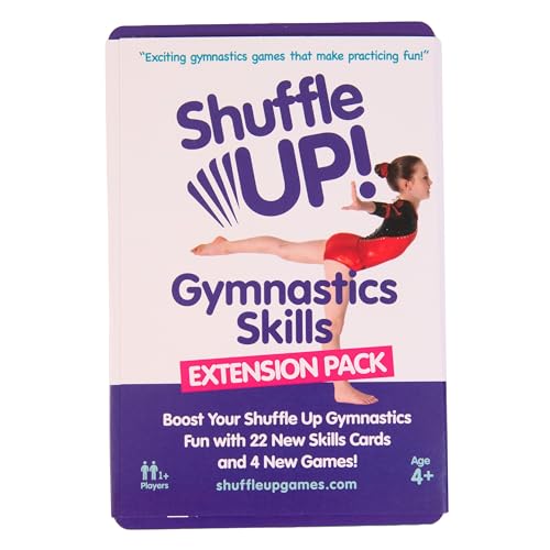 Shuffle Up Gymnastics Games Skills Pack - Family Games with 22 New Fun & Active Skills Cards for Kids, Gymnastics Equipment for Kids, Gymnastics Gifts for Girls & Boys - style: Gymnastics Skills Pack