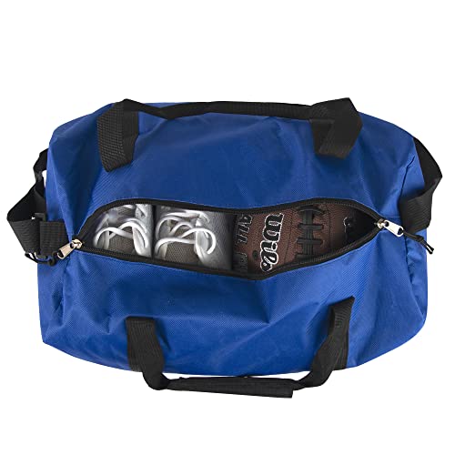 24 Pack Bulk Duffle Bags Wholesale by the Case for Homeless, Sports Teams, and Duffle Bags for Foster Kids (All Blue Pack) - color: All Blue Pack