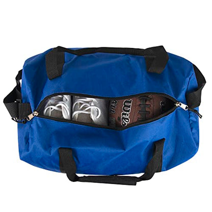 24 Pack Bulk Duffle Bags Wholesale by the Case for Homeless, Sports Teams, and Duffle Bags for Foster Kids (All Blue Pack) - color: All Blue Pack