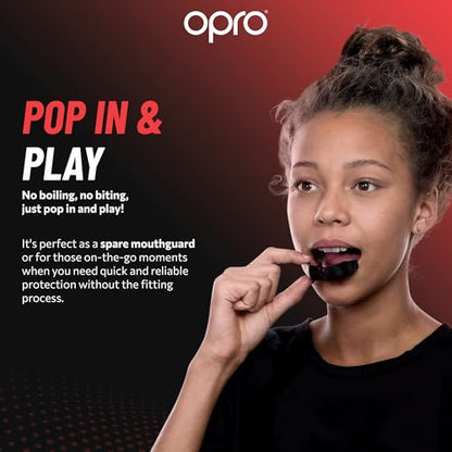 OPRO Snap-Fit Mouth Guard Instant Fit (Electric Blue) Adult Boxing Mouthguard for MMA & Impact Sports, Impact-Resistant Football Mouth Guard for Sports, Hockey & Rugby - Includes Case