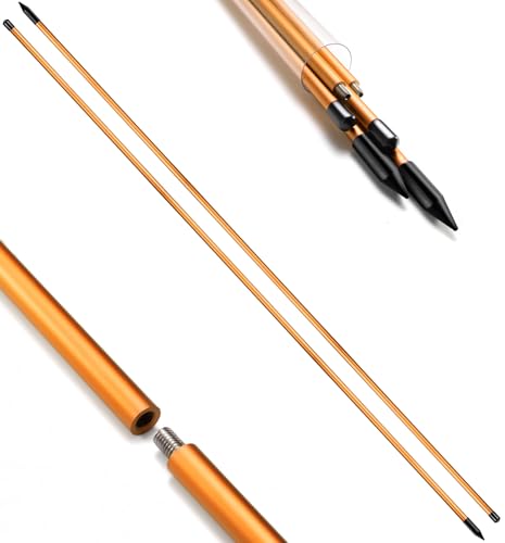 Golf Alignment Sticks 2-Pack, 48" Metal Alignment Stick - Threaded for Solid One-Piece Feel, Rigid & Straight with Carry Tube, Golf Training Aid & Swing Trainer for Swing Path & Stance