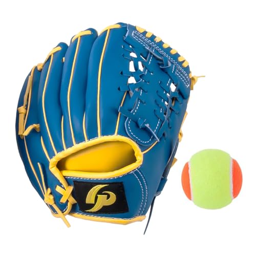 GP Baseball Gloves Youth 8 inch Right-Handed Hook and Loop Fastener Palm Pack with Tennis Ball