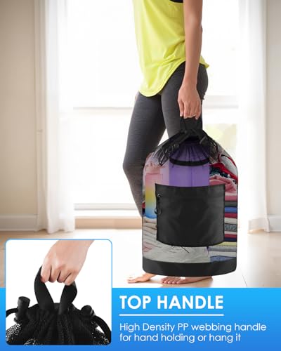 BROTOU Soccer Ball Bag with Double Shoulder Strap Large Mesh Sports Equipment Net Bag with Top Handle Heavy Duty Drawstring Bags Team Work for Basketball, Volleyball, Baseball, Swimming Gear - size: 17" X 27" (hold to 3 soccer ball)