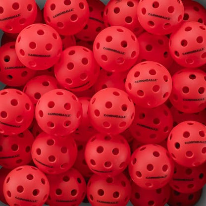 Cannonballz - Indoor Pickleball Balls Multi-Pack – 26 Hole Fluorescent Ember Pickleball Balls, USAPA Approved Indoor Pickleballs for Training, Practice & Tournament Performance - size: 50 Pack