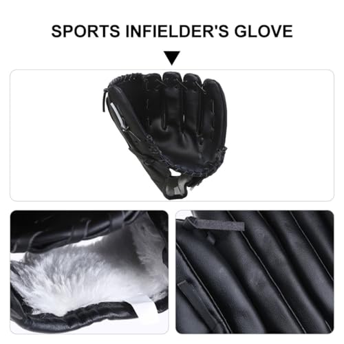 LIOOBO PU Thickened Baseball Glove for Pitcher Training Mitt with Impact-Resistant PU Flexible Infield Catcher Glove for Beginner Youth Practice