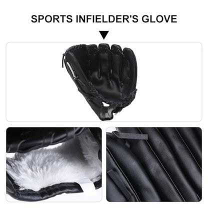 LIOOBO PU Thickened Baseball Glove for Pitcher Training Mitt with Impact-Resistant PU Flexible Infield Catcher Glove for Beginner Youth Practice
