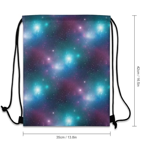 Water Resistant Drawstring Backpack Gym String Bag with Compartment for Yoga Swimming Beach Sports Unisex, Purple Galaxy Blue Bags - color: Picture (515)