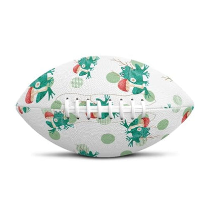 SYtrade Recreational Football Game Footballs PU Composite Leather Footballs for Training Indoor Outdoor - color: Frog Mushroom Green Dots