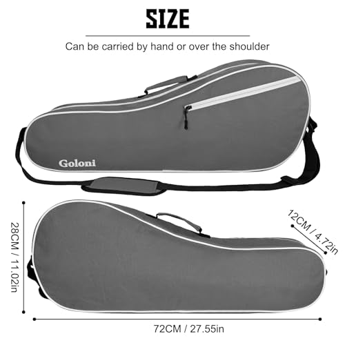 Goloni Tennis Bag for 3-4 Rackets, Water-Resistant Racket Bag with Padded Protection for Men Women Adults