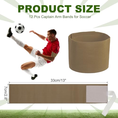 PATIKIL Soccer Captain Armband, Captain Arm Bands for Soccer Elastic Captain Arm Band Sports Captain Armbands for Youth Adult Football Team Training - color: Light Brown