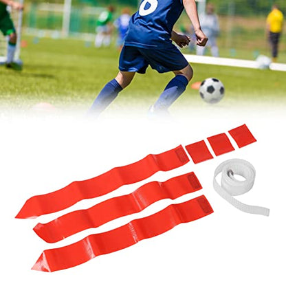 Football Belt Flags Tag 1 Belt with 3 Flags for Youth Competition Games Practices Training Red