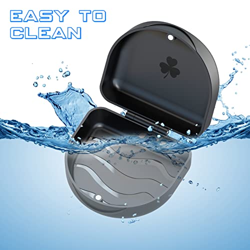 Orthodontic Mouthguard Case Dental Retainer Case-Black - color: Black