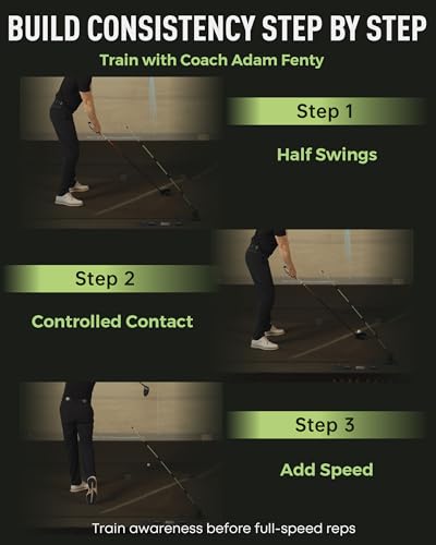 Golf Swing Plane Trainer – Adjustable Alignment Stick Holder, Weighted Metal Golf Training Aid for Swing Path, Indoor & Outdoor Practice Equipment for Men