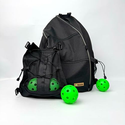 Good E's Pickleball Bag for Women and Men, Compact Sports Backpack, Durable Pickleball Carry Bag with Multiple Pockets, Adjustable Straps and Hook