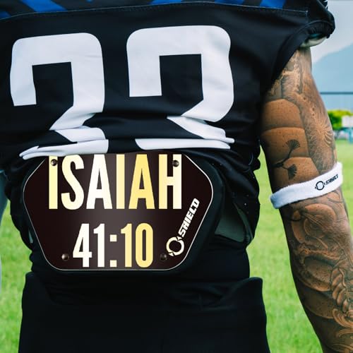 O Shield Golden Cross Chrome Football Back Plate, Lower Back Pads for Football Players, Rear Protector, Cross Series - size: Youth (Weight less than 180 Pounds), style: Isaiah Black