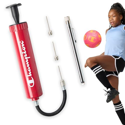 Champion Replacement Ball Pump with Metal Inflation Replacement Needles for Sports Balls with Compact Case, Compatible with Most Pumps for Basketball, Soccer, Football, Volleyball & Yoga Balls