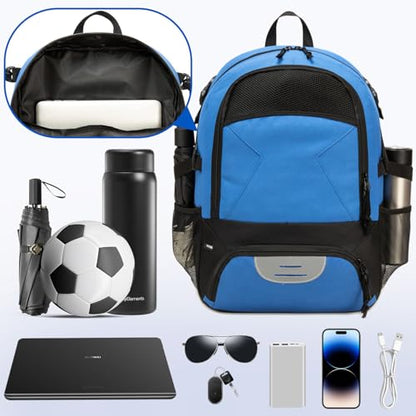 Basketball Bag Backpack, Large Capacity Sports Equipment Bags for Basketball, Soccer, and Volleyball. - color: blue