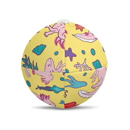SYtrade Recreational Football Game Footballs PU Composite Leather Footballs for Training Indoor Outdoor - color: Axolotl Starfish Yellow