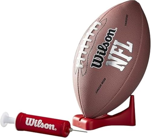 WILSON NFL Recreational Footballs - color: Brown - Deflated w/ Pump and Tee, size: Junior, style: Wilson NFL MVP Football - Deflated Football with Pump and Tee