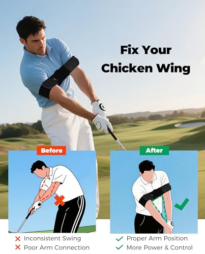 Adjustable Golf Swing Trainer Arm Band – 2026 Essential Golf Accessories for Golfers – Innovative Arm Connection Aid with Strong Restraining Power to Fix Chicken Wing & Improve Swing Stability
