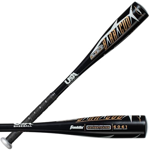Franklin Sports Kids Teeball Bat - Venom + Barracuda Aluminum + Composite - USA Baseball Certified for Boys + Girls - Youth Metal Bat - Drop -10 to -13 - color: Black: 2-5/8" Barrel, size: 26"/15 oz