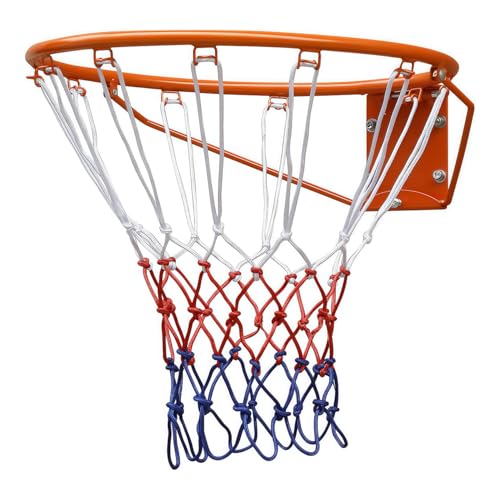 Rakon 18" Replacement Basketball Rim Wall Mount Hoop Hand-Crank Backboard Mounted for Indoor/Outdoor Classic Basketball Court, Teens, Adults, Schools, Parks - color: 18" Orange Folding