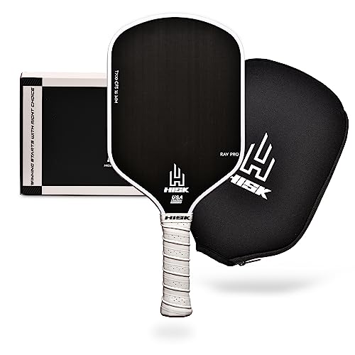 RAV PRO Pickleball Paddle - Ultimate HIGH END 16mm Japanese Toray T700 Raw Carbon Fiber CFS w/Excellent GRIT Roughness Texture, Aero Dynamic Curve, USAPA Approved, Non Slip Grip
